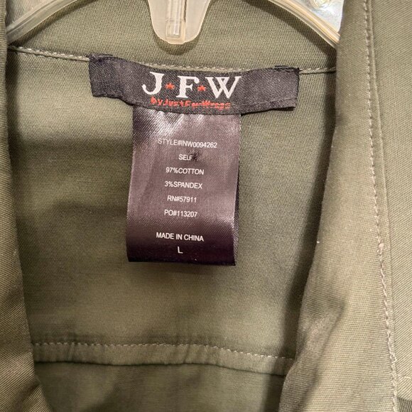 JFW by Just For Wraps Olive Utility Shirt Dress – Size L - Picture 3 of 5
